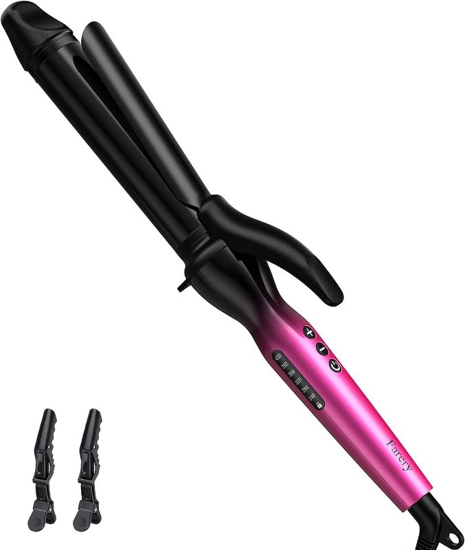 Photo 1 of FARERY 1.25 Inch Curling Iron for Polished and Loose Curls, Tourmaline Ceramic Curling Iron Wand 1 1/4 Inch with Keratin&Argan Oil Infused, 6 Adjustable Temp Hair Curling Iron with Auto Shut-Off
