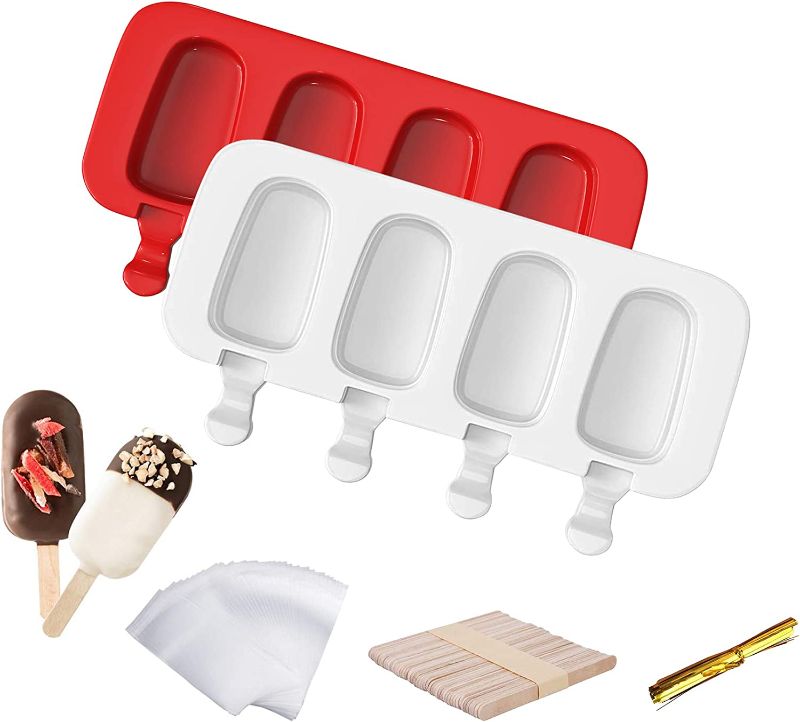 Photo 1 of 2 Pack Popsicle Molds?Ice-Cream Silicone Bar MouldFrozen Dessert Chocolate Cake Popsicle 
