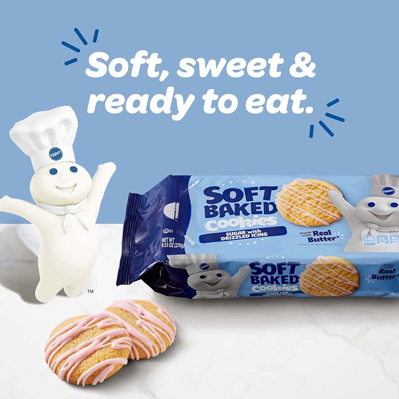 Photo 1 of  3 pack Pillsbury Soft Baked Cookies, Sugar with Icing, 9.53 oz, 18 ct
BB: 20-Jun-2022