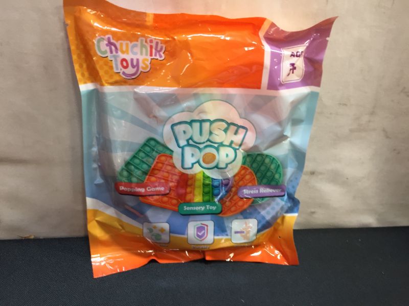 Photo 1 of Chuchik Push Pop Bubble Fidget Sensory Toy with Improved Clicking Sound–Rainbow Unicorn & Dinosaur 1 Pack of 2 Piece