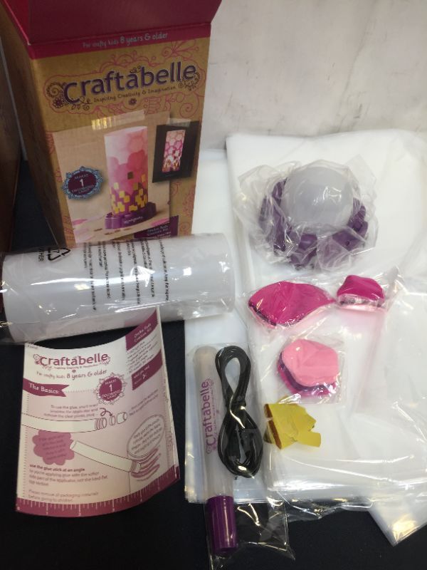 Photo 2 of Craftabelle – Ombre Fade Creation Kit – Lampshade Decorating Kit – 323pc LED Lamp Set with Fabric & Accessories – DIY Arts & Crafts for Kids Aged 8 Years +
