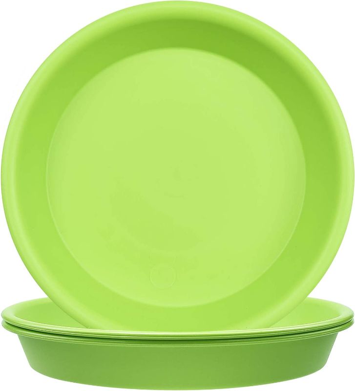 Photo 1 of 2 Pack of 3 Pieces  Plant Saucer Heavy Duty Sturdy Drip Trays for Indoor and Outdoor (6 Inch, Green)
