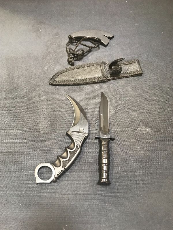 Photo 2 of  BLACK KARAMBIT AND SMALL COMBAT KNIFE WITH SHEALTH  SET 