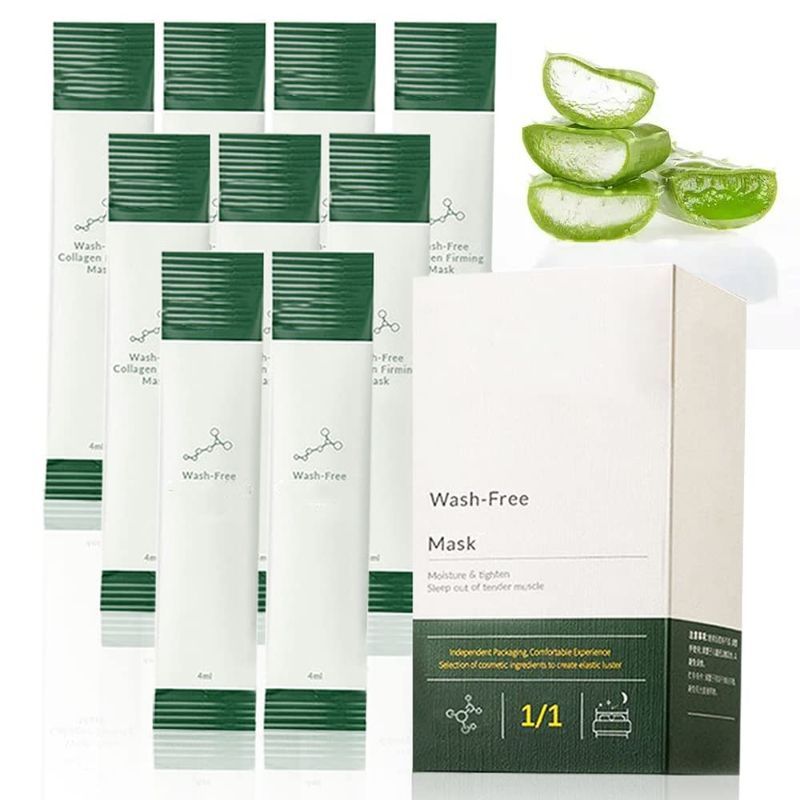 Photo 1 of 20 Packs Korean Collagen Face Mask Skin Care, Wash-Free Sleeping Facial Mask, Essential Lifting Firming Anti Aging Moisturizing Face Care Gel Cream, Portable Packaging for Women & Men exp 2025-03-09