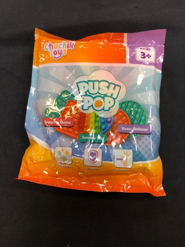 Photo 2 of Chuchik Push Pop Bubble Fidget Sensory Toy with Improved Clicking Sound–  Rainbow Unicorn & Dinosaur 1 Pack of 2 pcs  