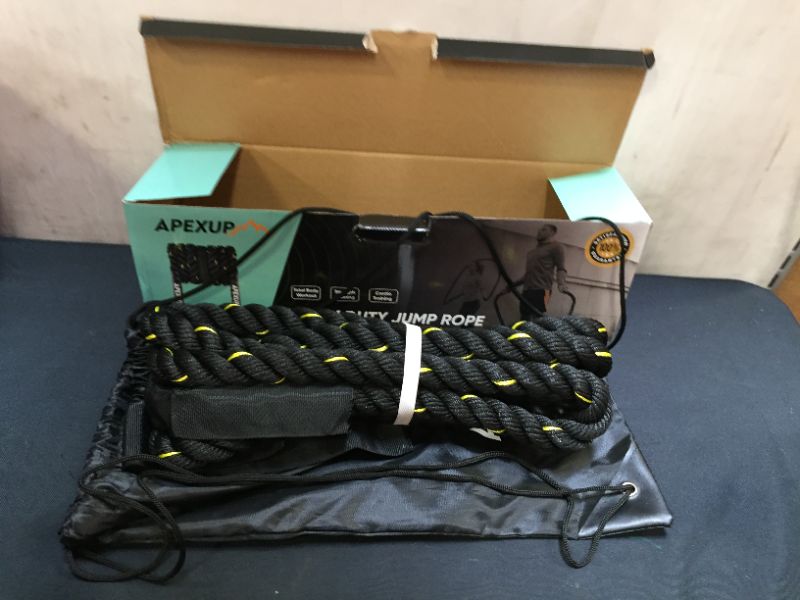 Photo 2 of APEXUP Heavy Jump Ropes for Fitness, Weighted Adult Skipping Rope Exercise Battle Ropes with Storage Bag for Total Body Workouts and Power Training
