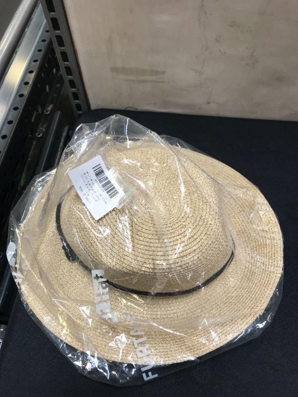 Photo 2 of FURTALK Womens Wide Brim Sun Hat with Wind Lanyard UPF Summer Straw Sun Hats for Women
