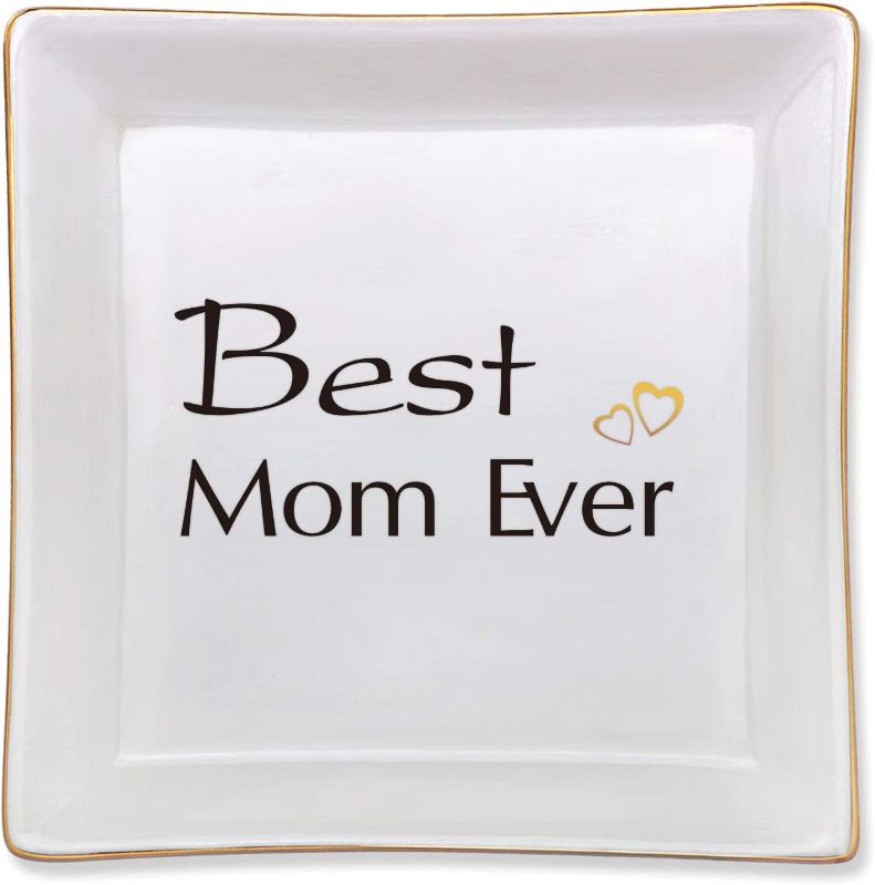 Photo 1 of  zhengshizuo Best Mom Ever - Mom Birthday Gifts from Daughter Son, Mother's Day Gifts For Mom For Wife For Grandma For Women, Birthday Gifts for Mom, Mother of The Bride Gifts,Mom Gift from Daughter Birthday Gift for Mom,Thanksgiving Gifts, Jewelry Tray
