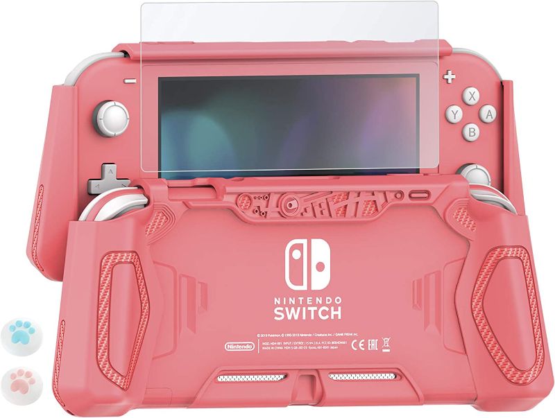 Photo 1 of Letobee Protective Case for Nintendo Switch Lite, Pink Protector Comfortable Handheld Anti Scratch Shock-Proof, with High Clear Screen Protector & 2 Cute Thumb Grip Caps (Coral)
2 pack 