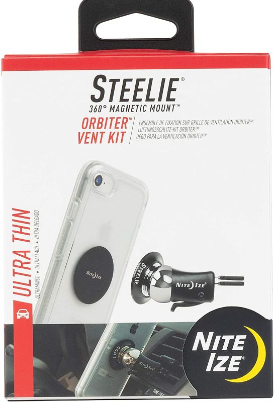 Photo 1 of Nite Ize Steelie Orbiter Vent Mount Kit - Portable Magnetic Cell Phone Holder for Car Vent, Low profile, No attached Magnets
