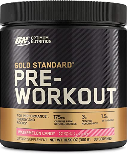 Photo 1 of  Optimum Nutrition Gold Standard Pre-Workout, Vitamin D for Immune Support, with Creatine, Beta-Alanine, and Caffeine for Energy, Keto Friendly, Watermelon Candy, 30 Servings (Packaging May Vary)( EXP: 04/2023)
