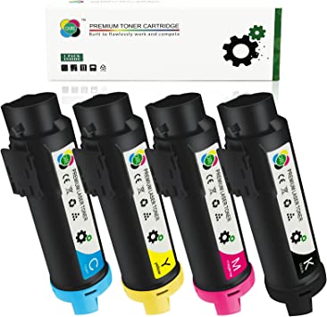 Photo 1 of 4PK 3,000 & 2,500 Pages Caire(TM) Compatible for Dell H625cdw / H825cdw / S2825cdn Laser Toner Cartridge 593-BBOW/X/Y/Z (S2825: 4PK)
