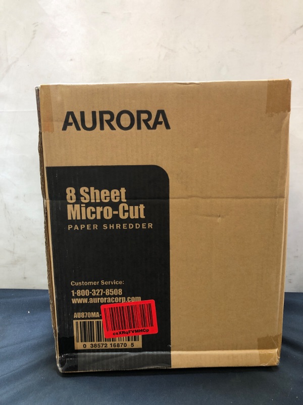 Photo 2 of Aurora AU870MA High-Security 8-Sheet Micro-Cut Paper Credit Card Shredder Black
