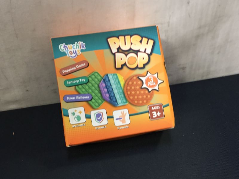 Photo 2 of Chuchik Push Pop Bubble Fidget Sensory Toy with Improved Clicking Sound – Fidget Poppers, Bubble Popping Sensory Toy – Premium BPA Free Silicone Poppet Fidget Toy Rainbow
