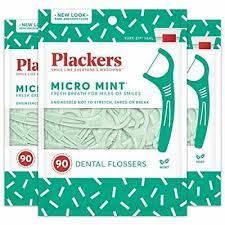 Photo 1 of 3 Pack of 90CT. Plackers Mint Dental Floss Oral Flossers Tooth Picks + 12CT Travel Case
