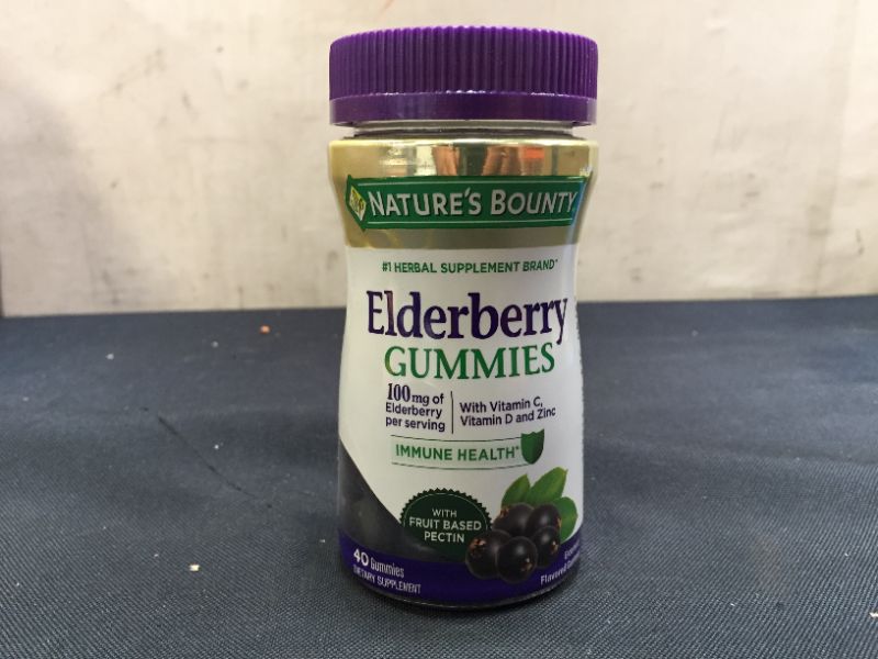 Photo 3 of 2pk Nature's Bounty Elderberry Gummies Vitamin a C D E and Zinc Exp--08-2023

