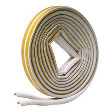 Photo 1 of 5/16 in. x 1/4 in. x 17 ft. White D-Center EPDM Medium Gap Weatherseal Tape
