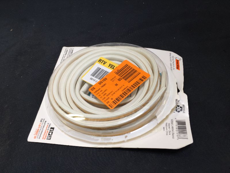Photo 2 of 5/16 in. x 1/4 in. x 17 ft. White D-Center EPDM Medium Gap Weatherseal Tape
