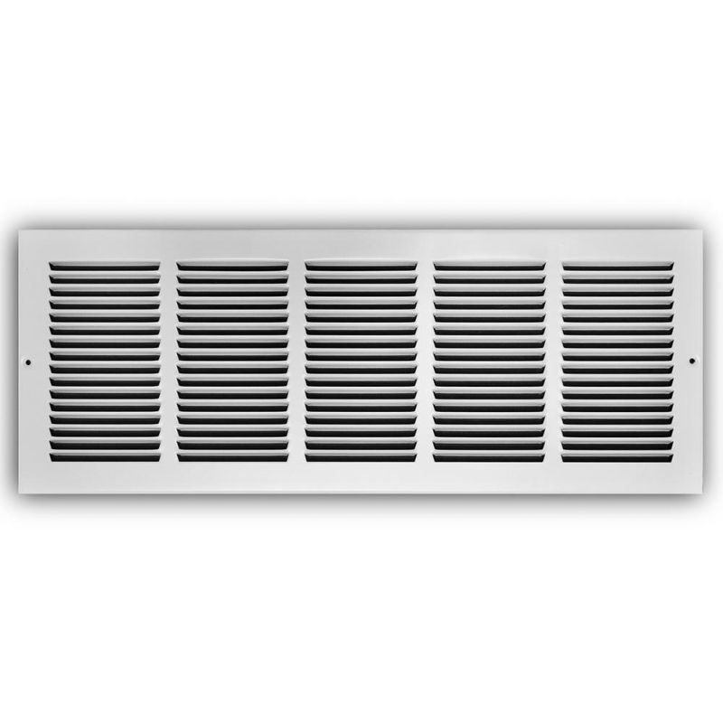 Photo 1 of 24 in. x 8 in. Steel Return Air Grille in White
