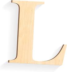 Photo 1 of 12" TALL WOODEN UNFINISHED LETTER L FOR DIY PROJECT DECOR