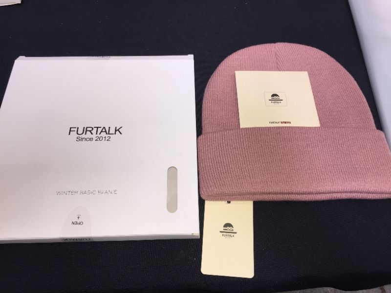 Photo 2 of FURTALK Beanie Women Cuffed Plain Skull Hat Winter Knit Cap Womens Beanie (ONE SIZE FITS MOST)
