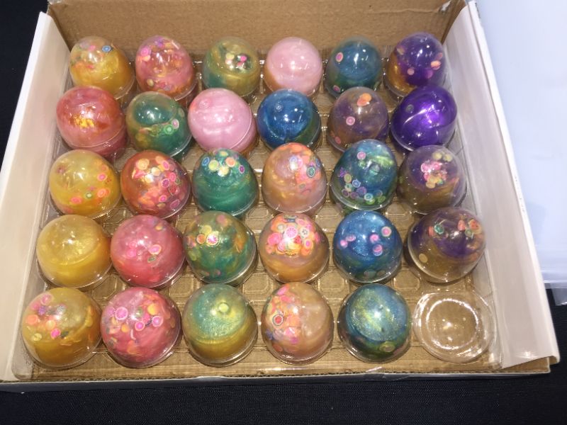 Photo 1 of 30Pack Fluffy Galaxy Slime Easter Eggs with Accessories, Colorful Putty for All Ages Kids & Adults, Prefilled Stress Relief Toys, Party Favor Supplies, Basket Stuffers, Great Family or Classroom Games
