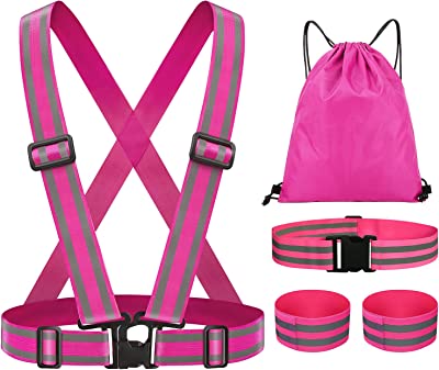 Photo 1 of YAFOLOV High Visibility Reflective Safety Vest For Men Women,Adjustable Work,Construction,Runnning,Cycling,Jogging Vest. Reflective safety vest shoulder to waist expands from 14" to 21", waist circumference expands from 27" to 51"; Fit for XS,S,M,L,XL,2XL