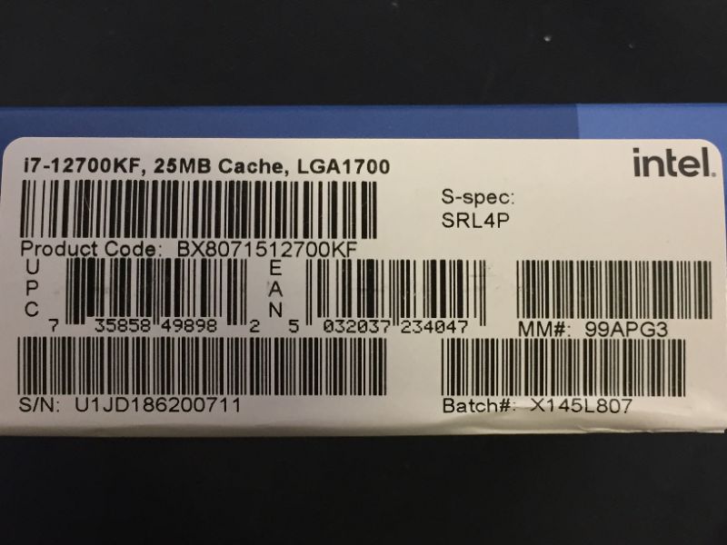 Photo 5 of Intel Core i7-12700KF Desktop Processor 12 (8P+4E) Cores up to 5.0 GHz Unlocked  LGA1700 600 Series Chipset 125W
