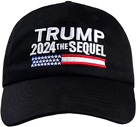 Photo 1 of Trump 2024 Hat for Men and Women with 100% Cotton Fabric and Exquisite Embroidery Black PACK OF 2
