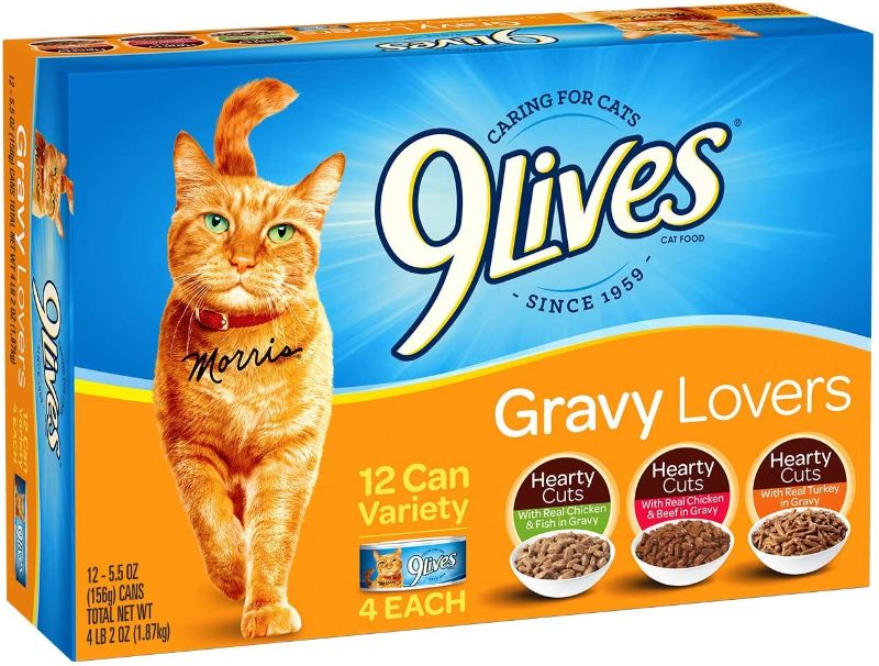 Photo 1 of 9Lives Variety Pack Favorites Wet Cat Food, 5.5 Ounce Cans PACK OF 12 FRESHEST BY 3/5/2022
