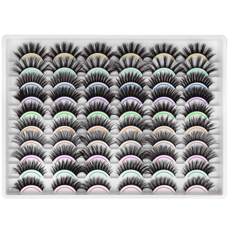 Photo 1 of 30 Pairs False Eyelashes Wholesale 10 Styles Mixed ZEGAINE Dramatic 3D Faux Mink Lashes Thick Fluffy Volume Soft Crossed Fake lashes Multipack
