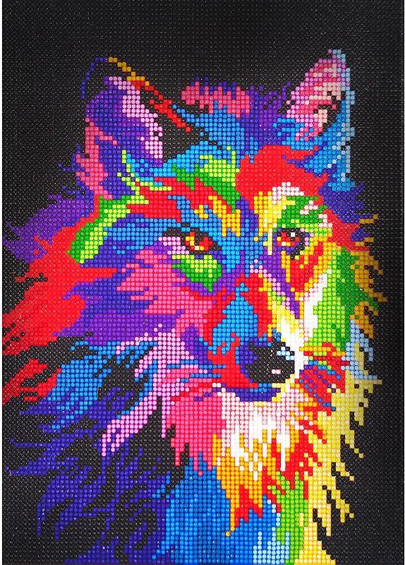 Photo 1 of  5D Diamond Painting DIY Kit Dots Full Drill Diamond Paint Kits for Adults Kids Art Wall Decoration, 12x16 inch-Wolf 12"x16"