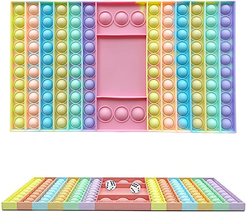 Photo 1 of Big Pop Fidget Game Toys, Chess Board Square Bubble Pop Toys, Intellectual Sensory Toys, Decompression Toys, Parent-Child Interaction Relatives and Friends Fingertip Toys Gifts (Pink), Large