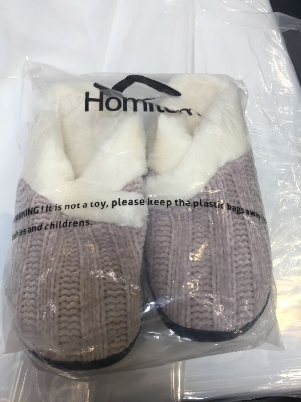 Photo 2 of Slippers for Women Fuzzy House Slip on Indoor Outdoor Bedroom Furry Fleece Lined Ladies Comfy Memory Foam Female Home Shoes Anti-Skid Rubber Hard Sole SIZE 11-12
