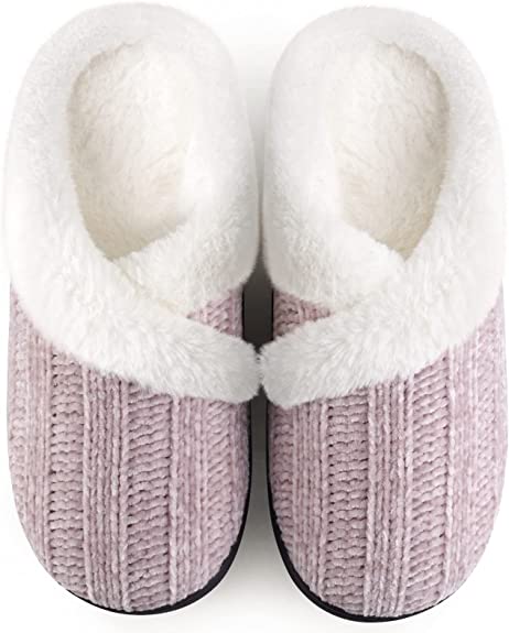 Photo 1 of Slippers for Women Fuzzy House Slip on Indoor Outdoor Bedroom Furry Fleece Lined Ladies Comfy Memory Foam Female Home Shoes Anti-Skid Rubber Hard Sole SIZE 11-12
