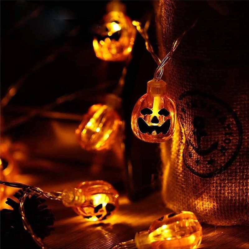 Photo 1 of  Halloween Pumpkin String Lights, Pumpkin Lights LED 3D Holiday Lights for Outdoor Decor Outdoor Pumpkin String Lights, Pumpkin Strobe Light Halloween Pumpkin Light - 20 Lights 9.8 Feet
