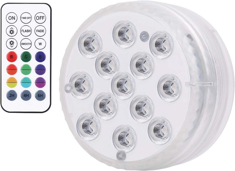 Photo 1 of  LED Lights 1 Pack Hot Tub Lights 16 Colors RGB 13 LED with Magnet, Remote Control ,Suction Waterproof Pool Lights for Bathtub, Lazy Spa,Pond, Pool, Fish Tank, Halloween,Aquarium, Party