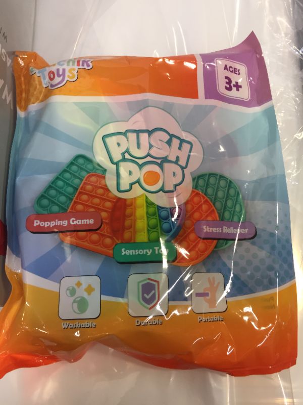 Photo 2 of Chuchik Push Pop Bubble Fidget Sensory Toy with Improved Clicking Sound–Fidget Poppers, Bubble Popping Sensory Toy – Premium BPA Free Silicone Poppet Fidget Toy Rainbow Unicorn & Dinosaur 2 Pack
