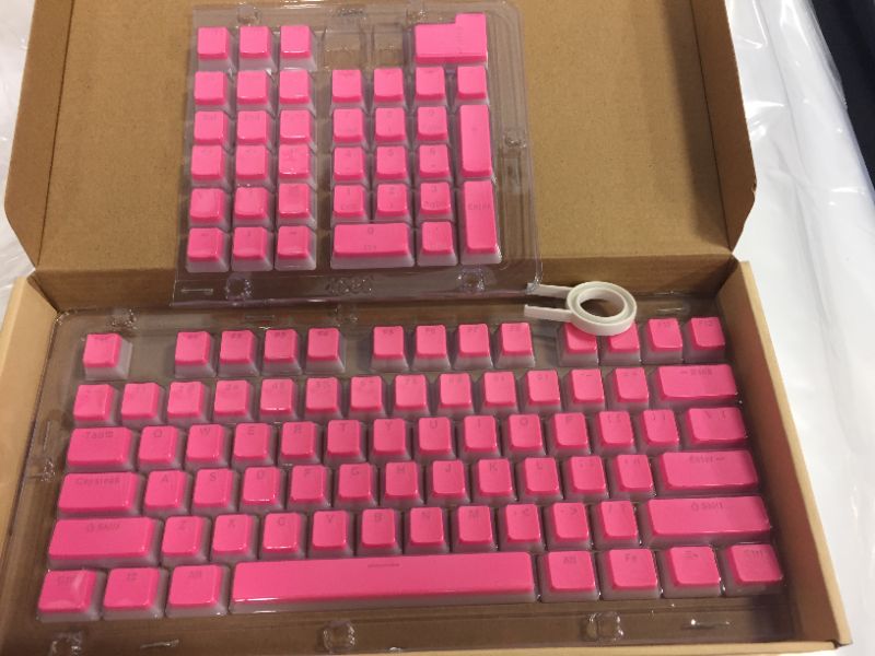 Photo 2 of Pudding Keycaps | Double Shot PBT Backlit 108 Keys Key caps Set for Mechanical Gaming Keyboard MX Switches - Pink Pudding Keycaps (Only Keycaps)
