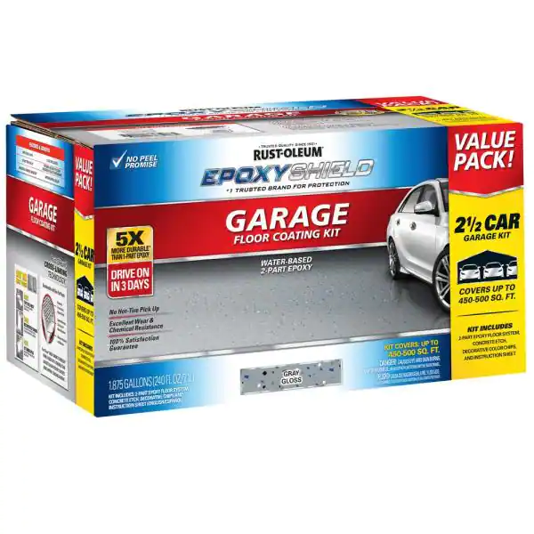 Photo 1 of 240 oz. Gray High-Gloss 2.5-Car Garage Floor Kit
