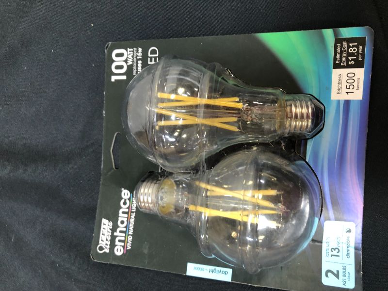 Photo 2 of 100-Watt Equivalent A21 Dimmable CEC 90+ CRI Indoor LED Light Bulb, Daylight (2-Pack)
