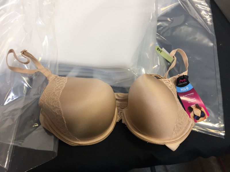 Photo 2 of Maidenform Natural Boost Demi Bra, Push-Up Lace T-Shirt Bra with Convertible Straps, Add-One-Cup-Size Push-Up T-Shirt Bra SIZE 34B
