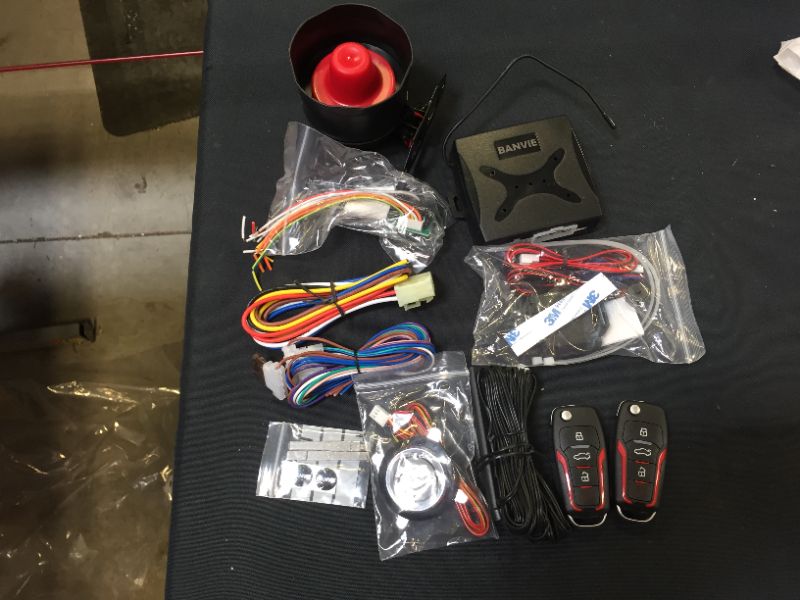 Photo 2 of BANVIE PKE Passive Keyless Entry Car Alarm System Push Start Button Remote Engine Start (with Siren)
