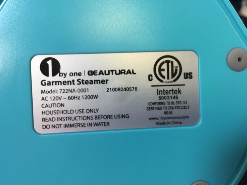 Photo 1 of BEAUTURAL Steamer for Clothes, Portable Handheld Garment Fabric Wrinkles Remover, 30-Second Fast Heat-up, Auto-Off, Large Detachable Water Tank
