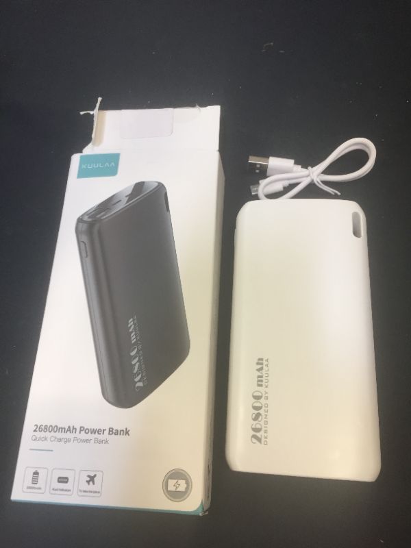 Photo 2 of Portable Charger 26800mAh, Kuulaa Power Bank Ultra-High Capacity Portable Battery,External Battery Pack Dual-Input and Dual-Output Cell Phone Battery Charger for iPhone Samsung & etc
