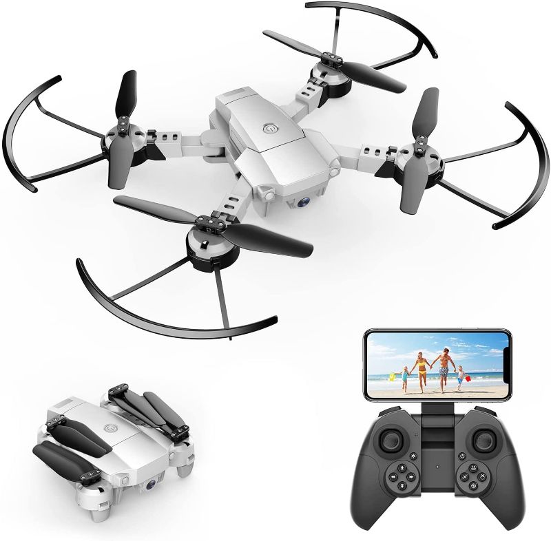 Photo 1 of Mini Foldable Drone with 720P HD Camera FPV WiFi RC Quadcopter w/Voice Control, Gesture Control, High-Speed Rotation, 3D Flips, Headless Mode, Trajectory Flight, Circle Fly
unable to test