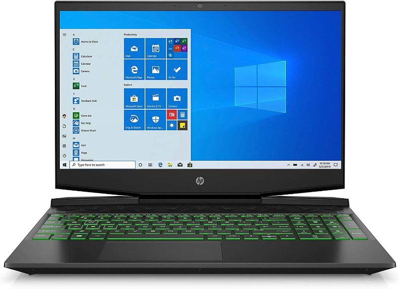 Photo 1 of 2021 HP Pavilion 15.6" FHD IPS Gaming Laptop, Intel Core i5-10300H Processor, 8GB RAM, 256GB SSD, NVIDIA GeForce GTX 1650, Backlit Keyboard, HDMI, Webcam, WiFi, Windows 10, Black, W/ IFT Accessories
used - damaged - 