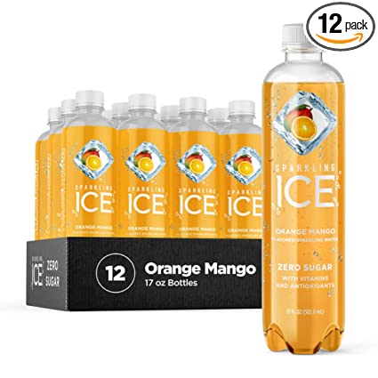 Photo 1 of Sparkling Ice, Orange Mango Sparkling Water, Zero Sugar Flavored Water, with Vitamins and Antioxidants, Low Calorie Beverage, 17 fl oz Bottles (Pack of 12)
BEST BY 07-24-2022