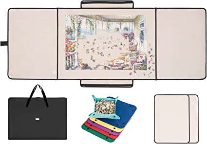 Photo 1 of 1500 Piece Puzzle Board, Portable Puzzle Board, Puzzle Mat with 1 Handle Bag, 2 Sorting Trays and 6 Colorful Trays, Puzzle Mat for Jigsaw Puzzles, Puzzle Boards for Adults, Non-Slip Surface, Black
MISSING PUZZLE CUPS.