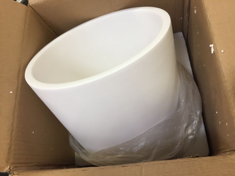 Photo 1 of Buyaround Plant Pots, Ceramic 12 Inch Planters Indoor, Modern White Flower Pots with Drainage Hole, Decorative Home Office
